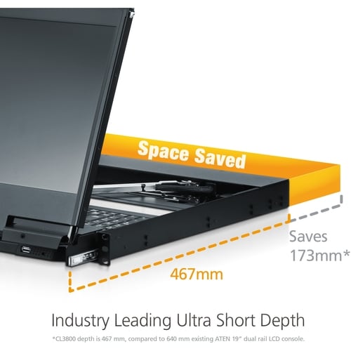 19IN WS SHORT DEPTH FULL HD LCD CONSOLE SUP DVI HDMI VGA - CL3800NW - Image 9