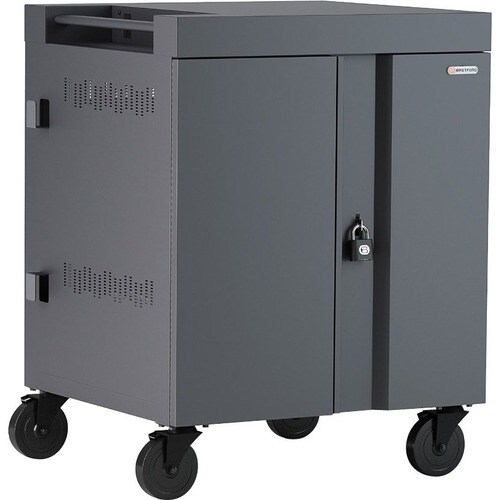 Bretford CUBE Cart - 2 Shelf - 4 Casters - 5" Caster Size - Steel - 30" Width x 26.50" Depth x 37.50" Height - Mustard - For - TVC36PAC-MUS - Image 3