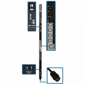 Eaton 10kW 200-240V 3PH Switched PDU, LX Interface, Gigabit, 30 Outlets, L21-30P Input, LCD, 1.8 m Cord, 0U 1.8 m Height, TAA - Switched - NEMA L21-30P - - PDU3EVS6L2130