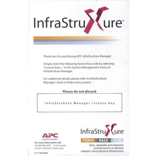 APC by Schneider Electric InfraStruXure Manager - License - 25 Node - Standard - PC AP9430 - AP9430
