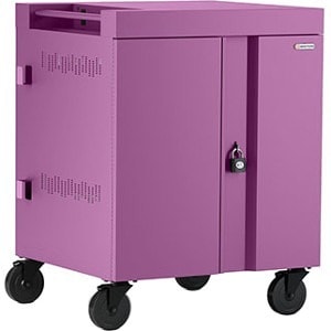 Bretford CUBE Cart - 2 Shelf - Push/Pull Handle - 4 Casters - Steel - 30" Width x 26.50" Depth x 37.50" Height - Orchid - For 32 - TVC32PAC-270ORC