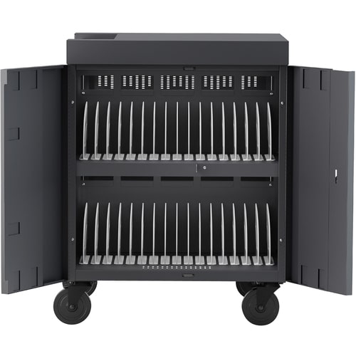 Bretford CUBE Cart - 2 Shelf - Push/Pull Handle - 4 Casters - Steel - 30" Width x 26.50" Depth x 37.50" Height - Pacific Blue - For - TVC32PAC-270PA - Image 4