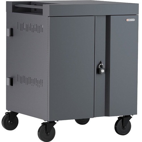 Bretford CUBE Cart - 2 Shelf - Push/Pull Handle - 4 Casters - Steel - 30" Width x 26.50" Depth x 37.50" Height - Pacific Blue - For - TVC32PAC-270PA