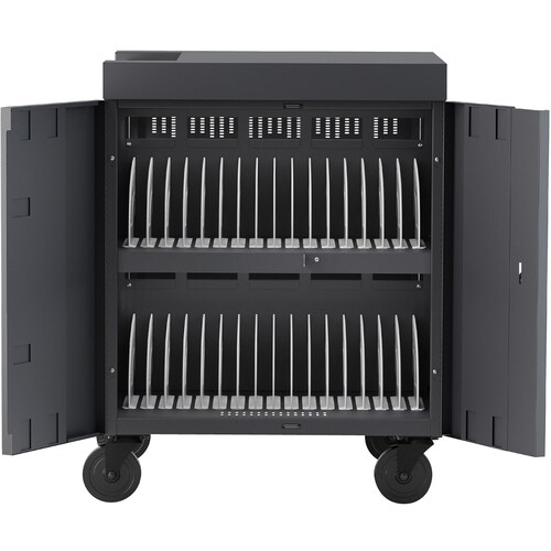 Bretford CUBE Cart - 2 Shelf - Push/Pull Handle - 4 Casters - Steel - 30" Width x 26.50" Depth x 37.50" Height - Orchid - For 36 - TVC36PAC-270ORC - Image 4
