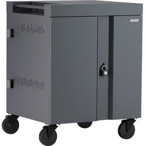 Bretford CUBE Cart - 2 Shelf - Push/Pull Handle - 4 Casters - Steel - 30" Width x 26.50" Depth x 37.50" Height - Black Pumice - For - TVC36PAC-270BP