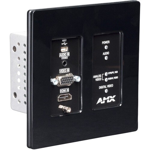 AMX N2300 Series N2315 Networked AV Wallplate 4K Encoder - Functions: Video Encoding, Video Decoding - USB Type B - 4096 x 2160 - 60 fps - 4K - FGN2315-WP-BL - Image 2