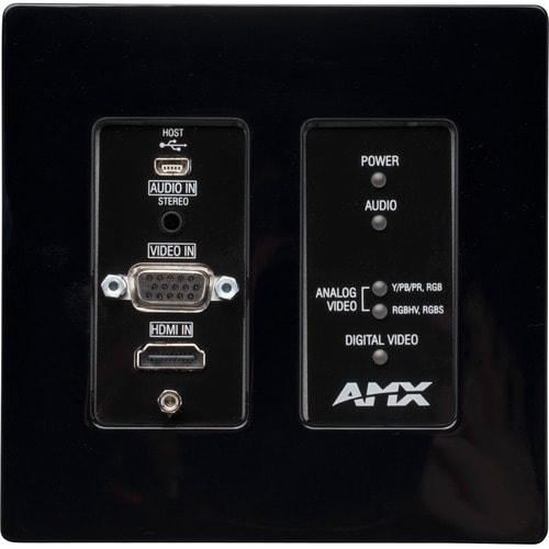 AMX N2300 Series N2315 Networked AV Wallplate 4K Encoder - Functions: Video Encoding, Video Decoding - USB Type B - 4096 x 2160 - 60 fps - 4K - FGN2315-WP-BL