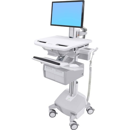 Ergotron StyleView® Cart with LCD Arm, LiFe Powered, 2 Drawers (2x1), US/CA/MX SV4412A21