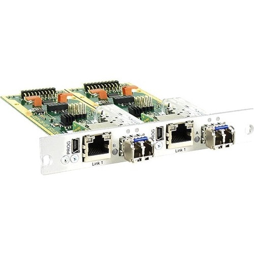 Black Box Repeater Module - 2x CATX to 2x Fiber; KVM Matrix Switching - For Data Networking, Optical Network - 2 x RJ-45 LAN, 2 x LC Network - ACX1M-2C2S