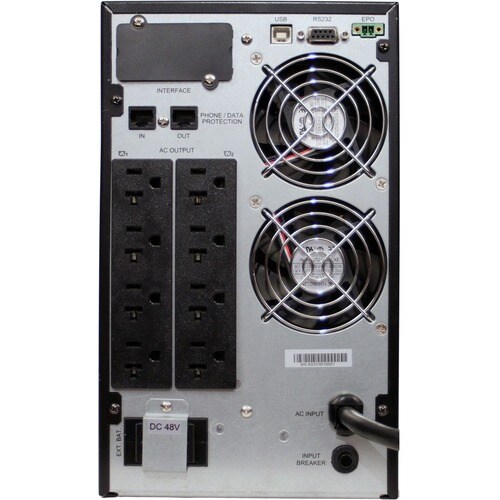 Minuteman 2000 VA On-line Tower UPS with 8 0utlets - Tower - 3 Minute Stand-by - 120 V AC Input - 110 V AC, 120 V AC, 127 - EC2000LCD