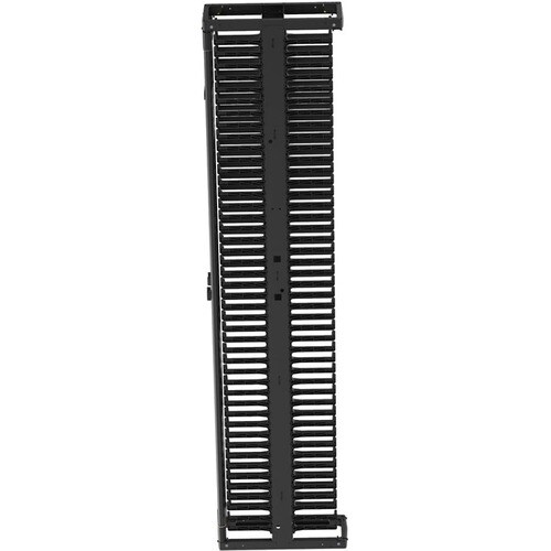 Panduit Double Sided Manager - Vertical Cable Manager - Black - 45U Rack Height - Acrylonitrile Butadiene Styrene (ABS), Steel, Metal - 1 Pack PR2VSD08 - PR2VSD08