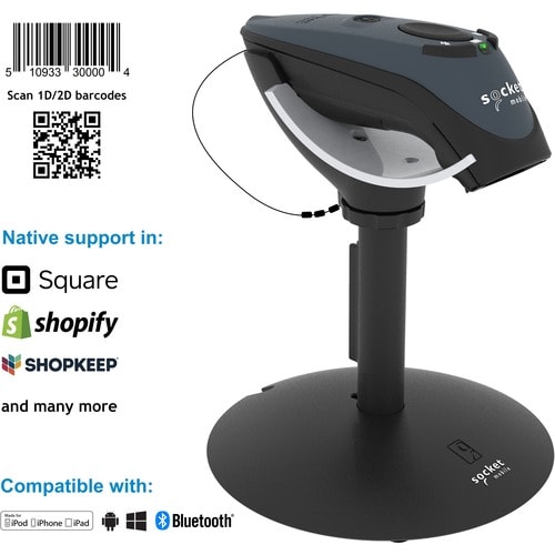 Socket Mobile DuraScan Universal Passport Reader D760 - Wireless Connectivity - 30" Scan Distance - 1D, 2D - Imager - Bluetooth - Gray - Stand Included CX3547-2149 - CX3547-2149