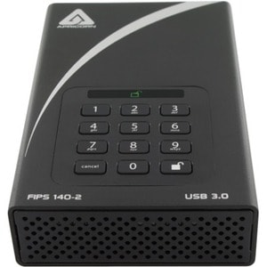Apricorn Aegis Padlock DT 16 TB Hard Drive - External - TAA Compliant - USB 3.0 - 256-bit Encryption Standard - 1 Year Warranty ADT-3PL256F-16TB - ADT-3PL256F-16TB - Image 2