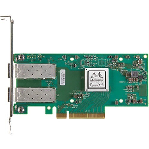 NVIDIA ConnectX-5 Ex EN 25Gigabit Ethernet Card - PCI Express 4.0 x8 - 2 Port(s) - Optical Fiber - 25GBase-X - SFP28 - Plug-in Card MCX512A-ADAT - MCX512A-ADAT