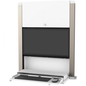 Ergotron CareFit Mounting Enclosure for LCD Display, Mini PC, Computer - White - Height Adjustable - 24" to 27" Screen Support - 23.59 lb Load Capacity - 100 - 61-367-030