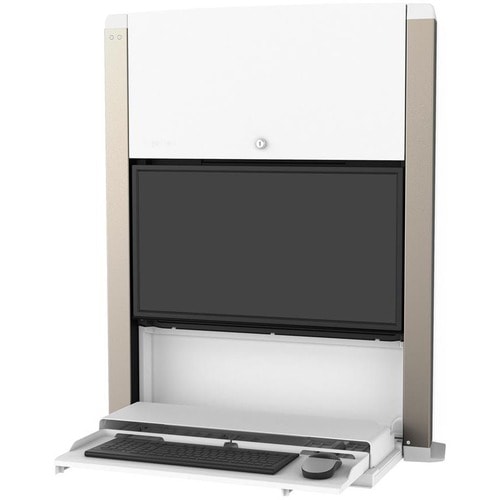 Ergotron CareFit Mounting Enclosure for LCD Display, Mini PC, Computer - White - Height Adjustable - 24" to 27" Screen Support - 23.59 lb Load Capacity - 100 - 61-367-030