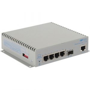 Omnitron Systems OmniConverter Managed Gigabit, MM ST, RJ-45, Ethernet Fiber Switch - 4 x 10/100/1000BASE-T, 1 x 1000BASE-X, AC Power, 5 Year Warranty 2839-0-14-1 - 2839-0-14-1