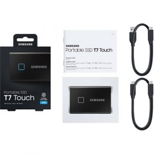 Samsung T7 MU-PC2T0K/WW 2 TB Portable Solid State Drive - External - PCI Express NVMe - Black - Gaming Console Device Supported - USB 3.2 (Gen 2) Type - MU-PC2T0K/WW