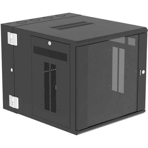 Panduit Wall Mount Cabinet, 12RU, 30" Depth, Windowed Door, Black - For Networking, UPS, Switch, Patch Panel - 12U Rack Height x 19" Rack Width - Wall Mountable - PZWMC1230W