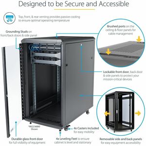 StarTech.com 15U SERVER RACK CABINET 4 POST RK1836BKF - Image 2
