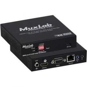 MuxLab HDMI/Dante over IP PoE Transmitter, UHD-4K - 1 Input Device - 328.08 ft Range - 1 x Network (RJ-45) - 1 x HDMI In - 4K UHD - 500759-TX-DANTE