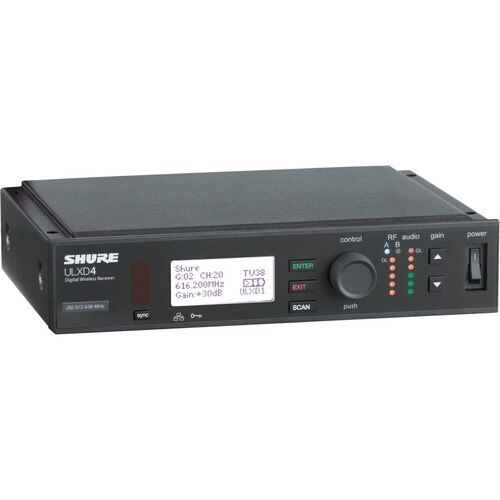 Shure Digital Wireless Receiver - 174 MHz to 216 MHz Operating Frequency - 25 kHz - 328.08 ft Operating Range ULXD4=-V50 - ULXD4=-V50 - Image 2