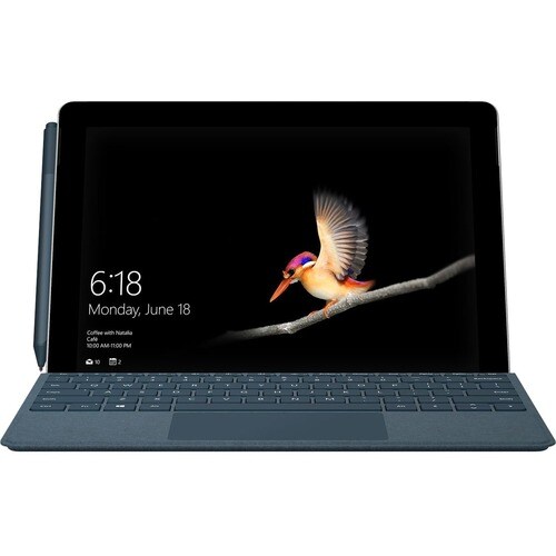 Microsoft Signature Type Cover Keyboard/Cover Case Microsoft Surface Go, Surface Go 2 Tablet - English Keyboard - Ice Blue - Fabric, Alcantara Body - 7.5" Height x 9.8" - KCS-00105 - Image 2