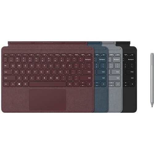 Microsoft Signature Type Cover Keyboard/Cover Case Microsoft Surface Go, Surface Go 2 Tablet - English Keyboard - Ice Blue - Fabric, Alcantara Body - 7.5" Height x 9.8" - KCS-00105 - Image 4