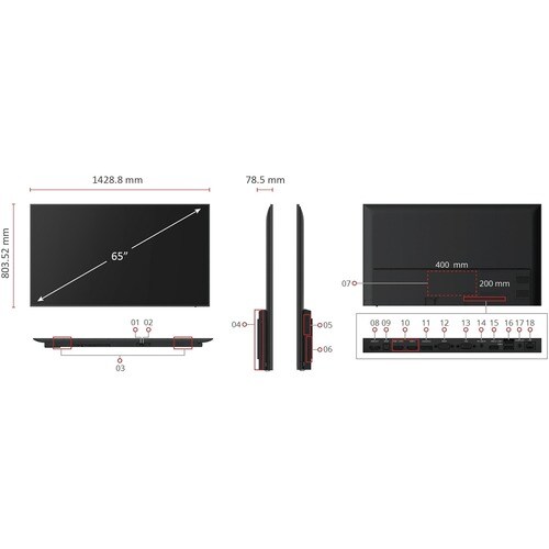 65IN 4K UHD COMMERCIAL DISPLAY 3840X2160 IPS WRLS PRESENTATION - CDE6520-W - Image 22