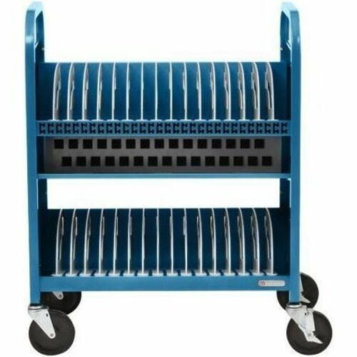 Bretford Transport Cart - TVCT30AC - 4 Casters - 5" Caster Size - Steel - 28.70" Width x 18" Depth x 37" Height - Sky - For 30 - TVCT30AC-SKY - Image 2