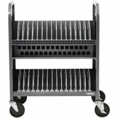 Bretford Transport Cart - TVCT30AC - 4 Casters - 5" Caster Size - Steel - 28.70" Width x 18" Depth x 37" Height - Platinum - For 30 - TVCT30AC-PM - Image 2