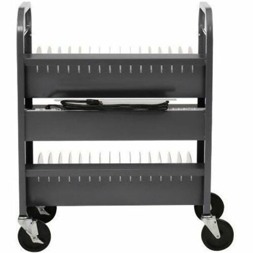 Bretford Transport Cart - TVCT30AC - 4 Casters - 5" Caster Size - Steel - 28.70" Width x 18" Depth x 37" Height - Platinum - For 30 - TVCT30AC-PM - Image 3