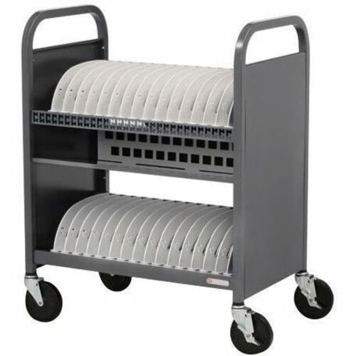 Bretford Transport Cart - TVCT30AC - 4 Casters - 5" Caster Size - Steel - 28.70" Width x 18" Depth x 37" Height - Platinum - For 30 - TVCT30AC-PM