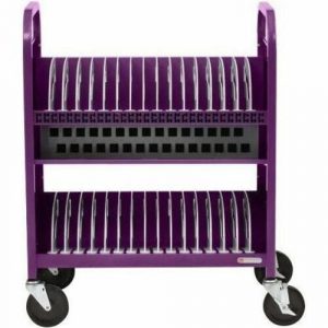 Bretford Transport Cart - TVCT30AC - 4 Casters - 5" Caster Size - Steel - 28.70" Width x 18" Depth x 37" Height - Orchid - For 30 - TVCT30AC-ORC