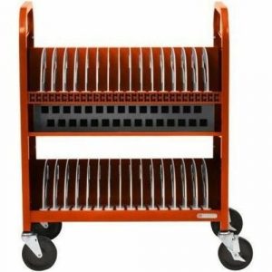Bretford Transport Cart - TVCT30AC - 4 Casters - 5" Caster Size - Steel - 28.70" Width x 18" Depth x 37" Height - Tangerine - For 30 - TVCT30AC-TAG