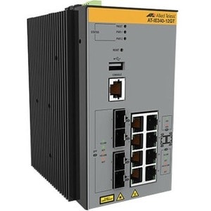 Allied Telesis 8X 10/100/1000T 4X100/1000X SFP INDUSTRIAL ENET LAYER 3 SW POE+ SUP AT-IE340-12GP-80