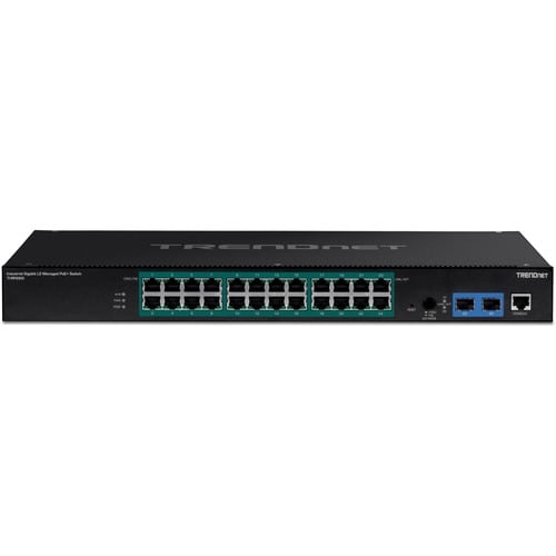 TRENDnet 26-Port Industrial Gigabit L2 Managed PoE+ Switch, TI-RP262i, 1U 19" Rackmount, 24 x Gigabit PoE+ Ports, 2 x SFP Slots (100/1000Base-FX), IP30, VLAN, QoS, 685W PoE Power - TI-RP262I - Image 2