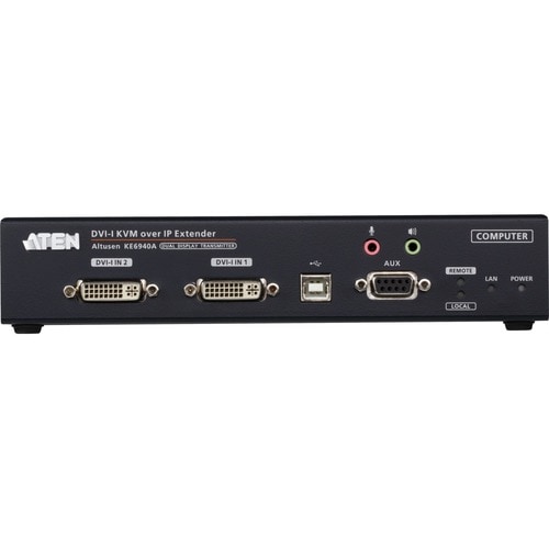 ATEN DVI-I Dual Display KVM over IP Transmitter - 2 Computer(s) - 2 Local User(s) - WUXGA - 1920 x 1200 Maximum Video Resolution - 1 x Network - KE6940AT - Image 2