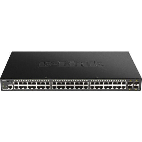 D-Link 52-Port 10-Gigabit Smart Managed PoE Switch - 52 Ports - Manageable - Gigabit Ethernet, 10 Gigabit Ethernet - 10/100/1000Base-T, 10GBase-X - 3 Layer Supported - Modular - - DGS-1250-52XMP-6KV - Image 2