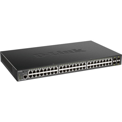 D-Link 52-Port 10-Gigabit Smart Managed PoE Switch - 52 Ports - Manageable - Gigabit Ethernet, 10 Gigabit Ethernet - 10/100/1000Base-T, 10GBase-X - 3 Layer Supported - Modular - - DGS-1250-52XMP-6KV