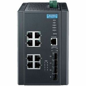 ADVANTECH MNGD INDUSTRIAL SWTCH 8G +4SFP 2 MEGA POE++ 90W 6 POE. WIDE TEMP EKI-7712G-4FMPI-AE