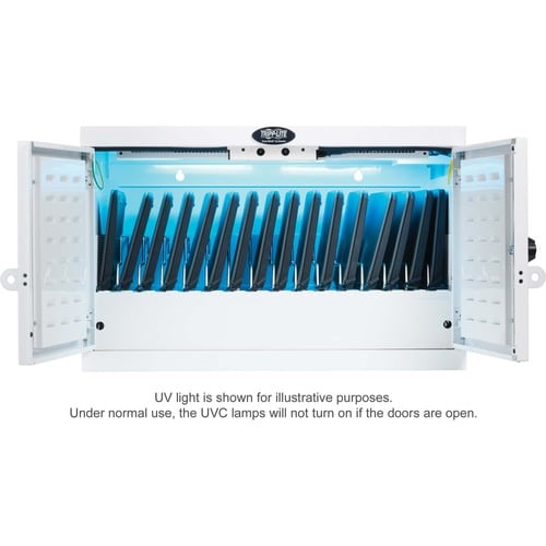 Eaton Tripp Lite Series Safe-IT Multi-Device UV Charging Station, Hospital-Grade, 16 USB Ports, iPad and Android Tablets, Antimicrobial, White - 1 x Shelf(ves) - 18.8" Height x 30.3" - CS16USBWHG - Image 13