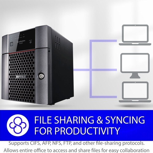BUFFALO TeraStation 3420 4-Bay SMB 8TB (2x4TB) Desktop NAS Storage w/ Hard Drives Included - Annapurna Labs Alpine AL-214 Quad-core (4 Core) 1.40 GHz - 4 x HDD - TS3420DN0802 - Image 13
