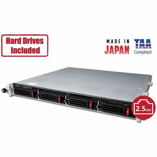 BUFFALO TeraStation 3420 4-Bay SMB 16TB (2x8TB) Rackmount NAS Storage w/ Hard Drives Included - Annapurna Labs Alpine AL-214 Quad-core (4 Core) 1.40 GHz - 4 x HDD - TS3420RN1602
