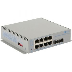 Omnitron Systems OmniConverter 10GPoE+/Sx PoE+, 2xSFP/SFP+, 8xRJ-45, 1xAC Powered Commercial Temp - 10 Ports - 2 Layer Supported - Modular - 30 W PoE Budget - Optical Fiber, - 9581-0-28-1
