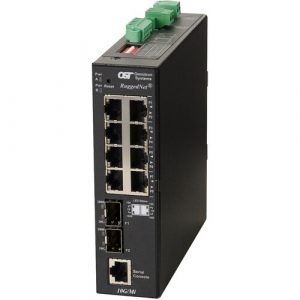 Omnitron Systems RuggedNet 10G/Mi, 2xSFP/SFP+, + 8xRJ-45, 2xDC Powered Industrial Temp - 10 Ports - Manageable - 2 Layer Supported - Modular - Optical Fiber, Twisted Pair - - 2902-0-28-2Z