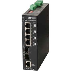 Omnitron Systems RUGGEDNET 10GPOEBT/MI 60W DC 2X1G/10G SFP+ TO 4X 10/100/1000T 3360B-0-24-2Z