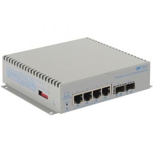 Omnitron Systems OmniConverter 10GPoEBT/Sx 3062B-0-24-9 Ethernet Switch - 6 Ports - 2 Layer Supported - Modular - 2 SFP Slots - 100 W PoE Budget - Optical Fiber, - 3062B-0-24-9