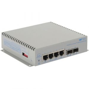 Omnitron Systems OmniConverter 10GPoEBT/Sx 3062B-0-24-9W Ethernet Switch - 6 Ports - 2 Layer Supported - Modular - 2 SFP Slots - 100 W PoE Budget - Optical Fiber, - 3062B-0-24-9W