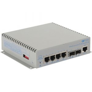 Omnitron Systems OmniConverter 10GPoEBT/M 3160B-0-24-1 Ethernet Switch - 6 Ports - Manageable - 2 Layer Supported - Modular - 2 SFP Slots - 250 W Power Consumption - - 3160B-0-24-1